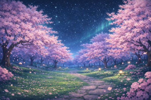 Cherry Blossoms Pond Skin